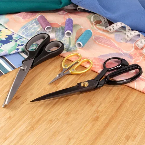 Miniatura 2 de BambooMN, Jubilee, conjunto de tres pares de tijeras de titanium e hilo para coser y usar en arte, artesanía