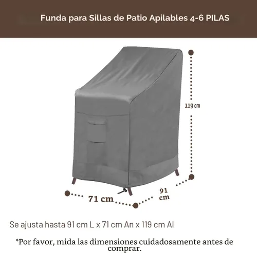 Miniatura 2 de Vailge Funda apilable para silla de patio, 100% impermeable, funda para silla de exterior, fundas de muebles de patio de alta resistencia, se adapta