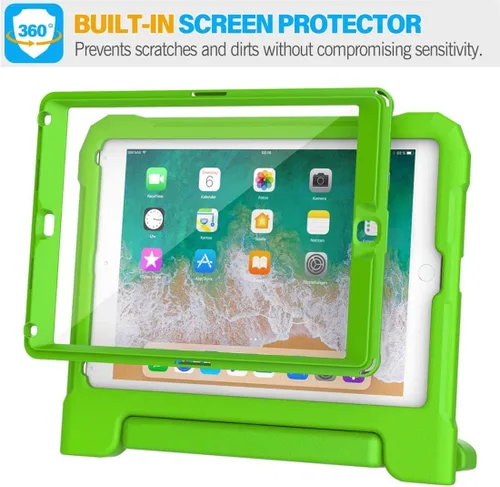 Miniatura 6 de SUPLIK Funda para niños para iPad de 5ª/6ª generación (9.7 pulgadas, 2017/2018), iPad Air 1 y Air 2 y Pro 9.7 Funda con protector de pantalla, Verde