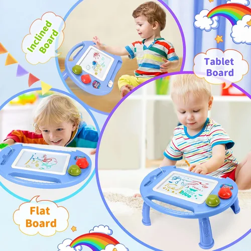 Miniatura 4 de Juguetes para niños pequeños, juguetes para niños de 1 a 2 años, tablero de dibujo magnético, tablero de garabatos borrable para niños, juguetes