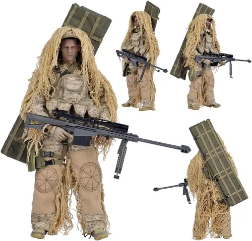 Figura de acción de Fuerzas Especiales de 12 pulgadas con gran detalle del equipo SWAT (Sniper - Desierto)