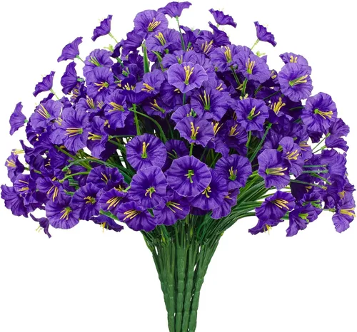 Miniatura 17 de 15 paquetes de flores artificiales resistentes a los rayos UV para exteriores, plantas sin decoloración, arbustos de plástico sintético, flores