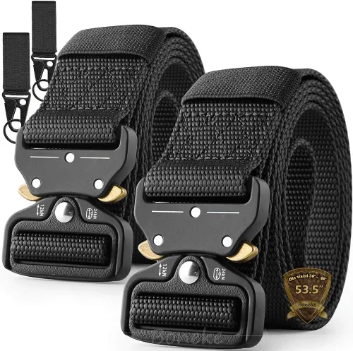 Miniatura 9 de Cinturón táctico, cinturón militar de nailon para hombres, con hebilla de liberación rápida resistente, cinturón de policía utilizado
