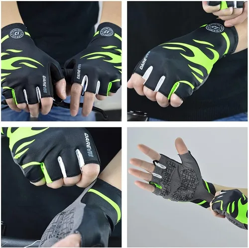 Miniatura 3 de Darevie Guantes de ciclismo, guantes de ciclismo de medio dedo, suaves y ligeros, guantes de ciclismo acolchados de gel que absorben los golpes