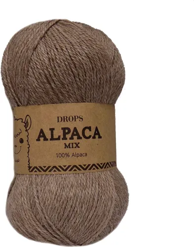 Miniatura 14 de Hilo de lana de alpaca pura Drops Alpaca, 59 colores, en ovillos de 1.8 oz - 183 yardas por ovillo (0506 Gris Oscuro - Mix)