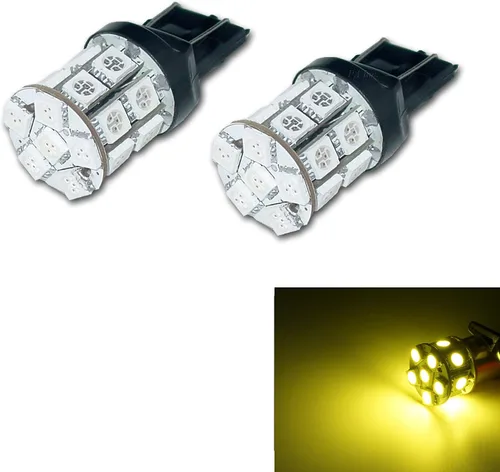Miniatura 5 de PA LED 2 piezas 13SMD T20 7443 azul auto LED bombilla 12V para señal de giro lateral marcador de parada luz trasera