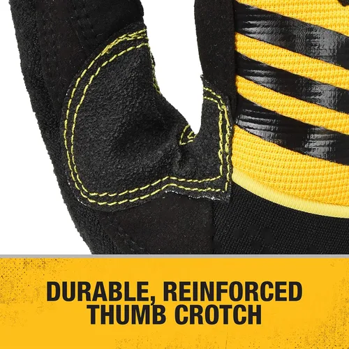 Miniatura 5 de DEWALT DPG201XL - Guante de trabajo de piel sintética de alto rendimiento, talla XL, 1 par, palma acolchada de espuma, resistente a la abrasión