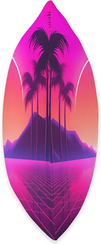 Miniatura 2 de PP Accessories Retrowave 80s Vaporwave Synthwave Sunrise Throw Pillow, 16x16, Multicolor