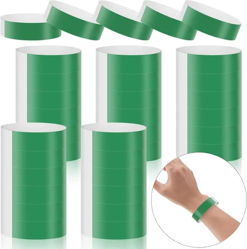 Miniatura 13 de 500 pulseras de papel para eventos, pulseras de fiesta de neón impermeables, bandas adhesivas para identificación de conciertos clubes, pulseras 10