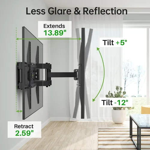Miniatura 5 de USX MOUNT Soporte de pared para TV de movimiento completo para la mayoría de televisores de 32 a 70 pulgadas de hasta 99 libras, soporte de pared
