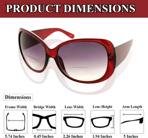 Miniatura 4 de Fiore Jackie O - Gafas de sol bifocales para mujer (100% protección UV)