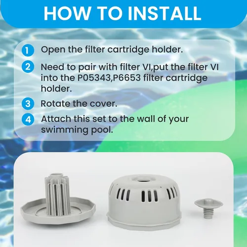 Miniatura 6 de P6653 P05343 54123 54112 - Soporte de cartucho de filtro de repuesto para bañera de hidromasaje, compatible con filtros tipo VI, soporte de cartucho