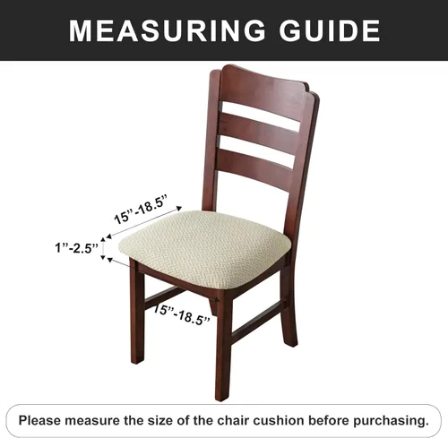 Miniatura 3 de Genina Fundas de asiento impermeables para sillas de comedor, fundas de asiento de sillas de comedor y cocina (beige, 6 piezas)