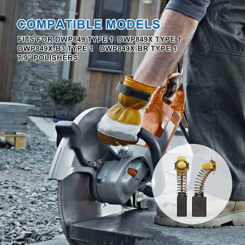 Miniatura 4 de Paquete de 4 cepillos de carbono N398321 para DWP849 DWP849X DWP849X-B3 DWP849X-BR N398327 N103592 N088403 Accesorios para herramientas eléctricas