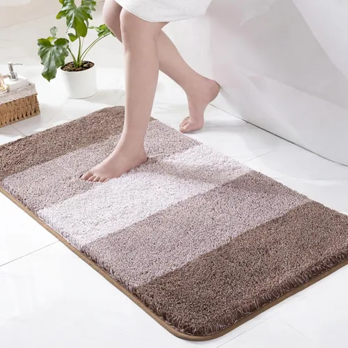 Miniatura 13 de Exclusivo Mezcla Tapetes de baño de 17 x 24 pulgadas, extra suaves, antideslizantes, absorbentes, de microfibra, lavables a máquina, de secado