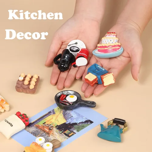 Miniatura 5 de 12 piezas de imanes para nevera de alimentos, divertidos imanes para nevera, pegatinas de nevera para la cocina, imanes decorativos de resina
