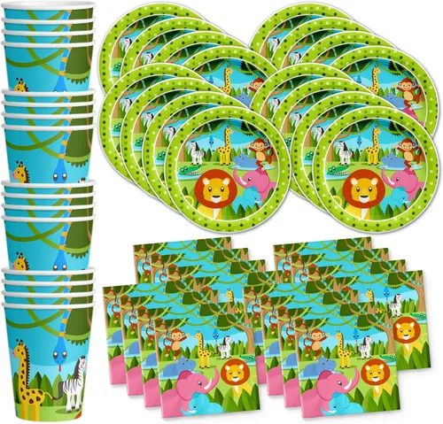 Miniatura 18 de Suministros para fiesta de cumpleaños de cocodrilo, juego de vajilla de cocodrilo para cumpleaños de niño, kit incluye platos, servilletas y tazas