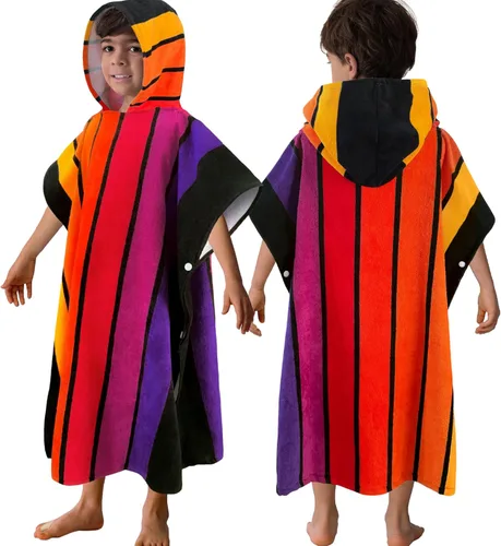 Miniatura 8 de Toallas tipo poncho con capucha para niños pequeños, de gran tamaño (2-4 años, 22 x 22 pulgadas), hechas de 100% algodón suave, toallas absorbentes