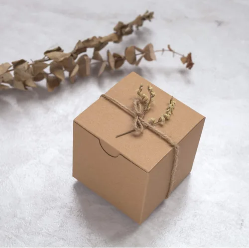 Miniatura 4 de GEFTOL Caja de regalo pequeña de papel de estraza, paquete de 50 unidades, 3 x 3 x 3 pulgadas, caja de regalo de papel para damas de honor