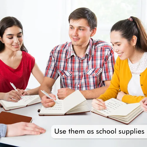 Miniatura 5 de Feela - Paquete de 5 cuadernos en blanco de tapa dura para la escuela, cuadernos de negocios clásicos con líneas cuadriculadas y soporte