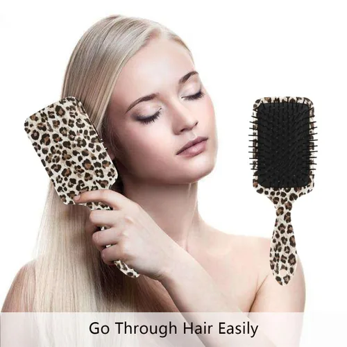 Miniatura 4 de Cepillo de pelo con estampado de leopardo y guepardo, cepillos desenredantes de plástico, cepillo de pelo natural para mujeres y hombres color1