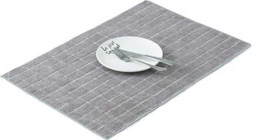 Miniatura 5 de Toallas de cocina de microfibra, suaves, súper absorbentes y sin pelusa – 8 unidades (colores grises diseño de rejilla) – 26 x 18 pulgadas
