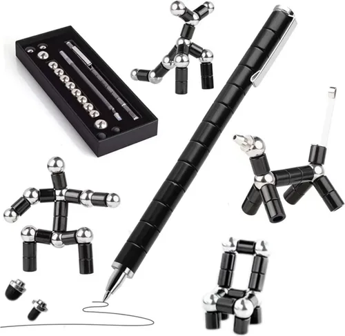 AYXXZJD Bolígrafo de juguete de metal magnético de descompresión, multifuncional, capacidades deformables, pantalla táctil, bolígrafo de aprendizaje