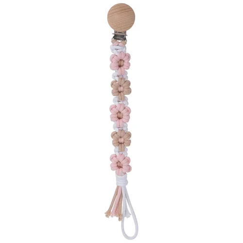 Miniatura 19 de Clip para chupete para niños y niñas, diseño de margaritas florales, macramé, clip para chupete, correa bohemia de madera hecha a mano de algodón