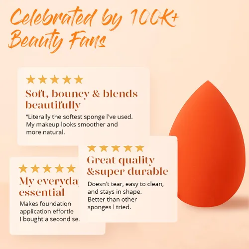 Miniatura 4 de BEAKEY Juego de 5 esponjas de maquillaje, microporosas, de baja absorción, suave, sin látex, esponja de belleza y licuadoras para crema en polvo