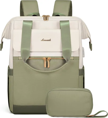 Miniatura 41 de LOVEVOOK - Mochila de computadora portátil para mujeres y niñas, mochila de 15.6 pulgadas impermeable para estudiantes, linda bolsa para libros