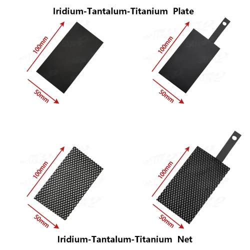 Miniatura 4 de Electrodo compuesto de titanio para investigación y desarrollo, 50X100mm cuadrado rutenio iridio-titanio/iridio-tantalio/Ti-Platino/Cátodo Electrodo
