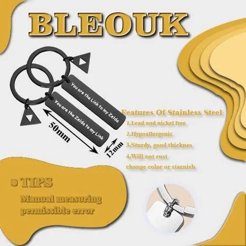 Miniatura 2 de BLEOUK - Juego de llaveros para pareja con texto You are The Link to My Zelda