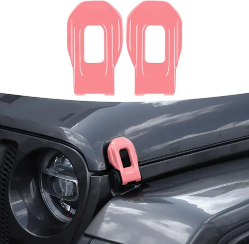 Miniatura 8 de RT-TCZ Cubierta de pestillo de capó, soportes exteriores de bloqueo de capó, accesorios de decoración de ABS para Jeep Wrangler JL JLU y Gladiator