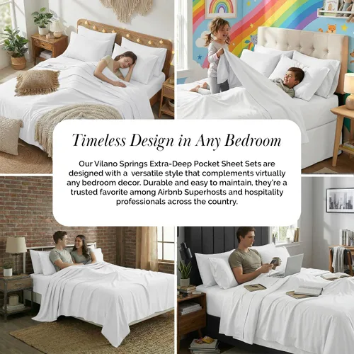 Miniatura 292 de Southshore Fine Living, Inc. Juego de 7 piezas de sábanas King divididas para cama ajustable, juego de sábanas King divididas con bolsillo de 21