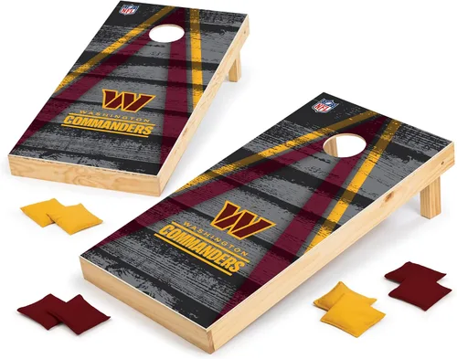 Miniatura 17 de Wild Sports - Set para jugar al cornhole (meter sacos pequeños en un agujero) con tablero de madera de 2 x 4 pies y 8 sacos con frijoles, diseño