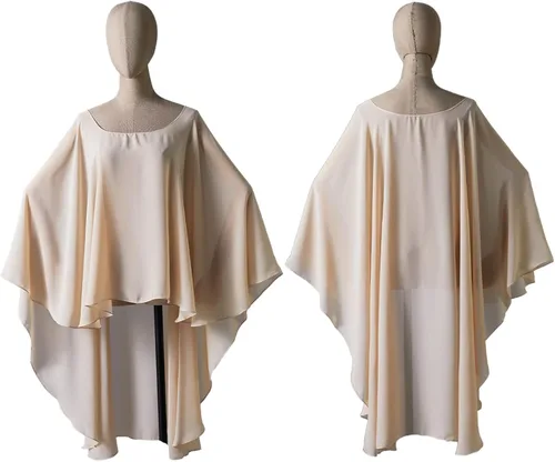 Miniatura 4 de BEAUTELICATE Capa de gasa para boda, capa nupcial, poncho superpuesto para mujer, talla grande