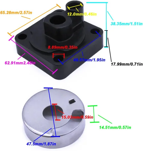 Miniatura 3 de Motor de barco 63V-44301-00 F15-06060001 15F-06.02.01 Carcasa de la bomba de agua con copa de inserción 63V-44322-00 para Yamaha Parsun Makara HDX