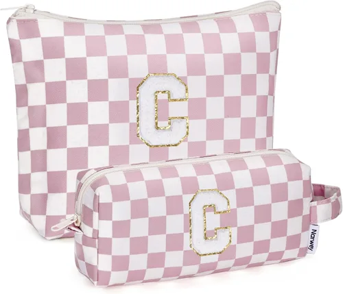 Miniatura 143 de Narwey Bolsa de maquillaje con inicial, regalos de graduación para adolescentes, niñas, niños y adolescentes, cosas de moda de 6 a 18 años, bolsa