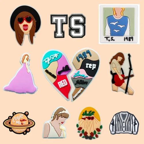 Miniatura 2 de NIASAY NOTHING AS SWEET AS YOU Dijes para zapatos de cantante TS 1989 Cowboy Midnight Lover Merch Merch Dijes de zapatos de PVC para amantes