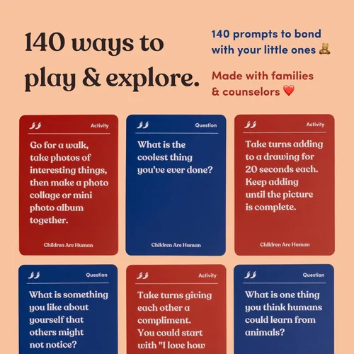 Miniatura 3 de Niños son humanos 140 tarjetas de conversación para ayudar a crear vínculos con los niños Juego de cartas para niños de escuela primaria