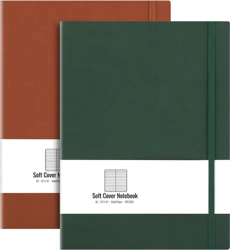 Miniatura 13 de AHGXG B5 College cuaderno con renglones, con tapa blanda, 2 unidades, tamaño grande, 7.6 x 10 pulgadas, con papel grueso rayado de 2.94 oz/yd², 408