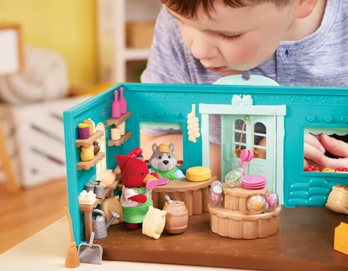 Miniatura 10 de Li'l Woodzeez Pass – the – Pasta Restaurant Playset – Juego de casa de muñecas de 41 piezas con mesa, bancos, comida y accesorios para juegos de rol