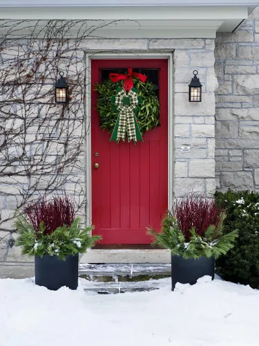 Miniatura 5 de Estivaux Lazos Grandes de Navidad para Corona, Lazo de Corona de Navidad a Cuadros Búfalo Verde Estilo Granja, Lazos para Decorar la Parte Superior