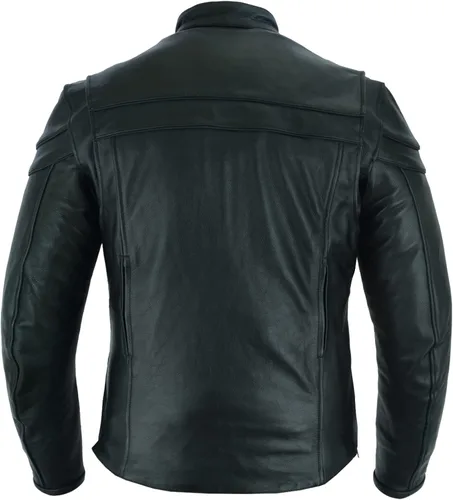 Miniatura 3 de Vance Leather Chaqueta Racer de cuero prémium con rejillas de ventilación para hombre