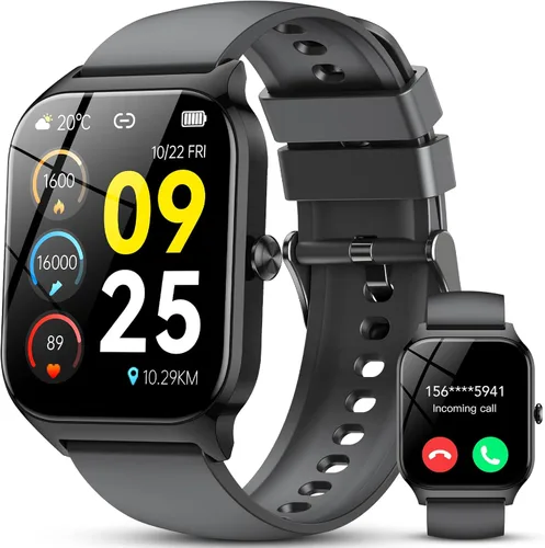 Miniatura 10 de CASCHO Relojes inteligentes para mujer (Android/iOS), reloj inteligente HD de 1.85 pulgadas con llamadas/mensajes/control de voz AI, monitor