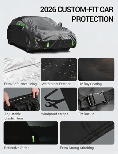 Miniatura 8 de Proadsy - Funda para auto compatible con Chevrolet Tahoe 2021-2024 2025 2026, a prueba de viento, para todo tipo de clima, impermeable, protección