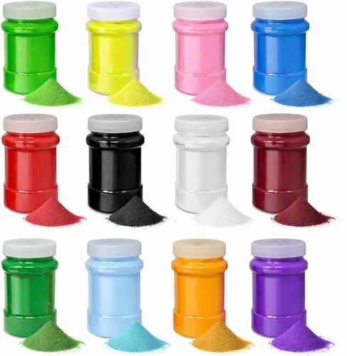 16.5 libras (paquete de 12) arena de color para manualidades, 22 onzas cada uno, 12 colores de arena no tóxica para manualidades, arena coloreada