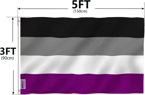 Miniatura 7 de Anley Fly Breeze - Bandera del orgullo asexual de 3 x 5 pies, color vivo y a prueba de decoloración, cabecera de lona y doble costura, bandera