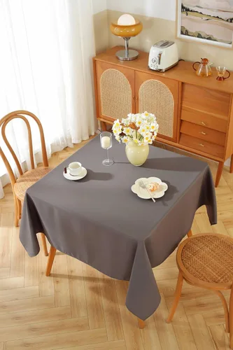 Miniatura 3 de Paquete de 5 Manteles Cuadrados 60 x 60 Pulgadas de Carbón, Mantel de Poliéster Lavable para Uso en Hogar, Fiesta, Boda o Restaurante.