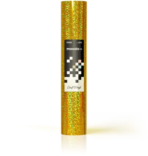 Miniatura 2 de VViViD Mosaic+ - Vinilo de bricolaje (brillo holográfico dorado, 1 pie x 5 pies)